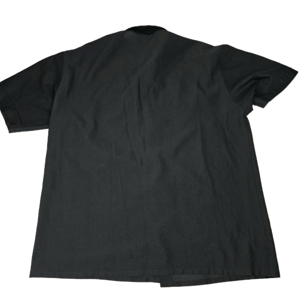BC Ethic Shirt Mens Large L Black Mesh Panel Retro Rockabilly Y2K Vintage Lounge - Picture 8 of 9